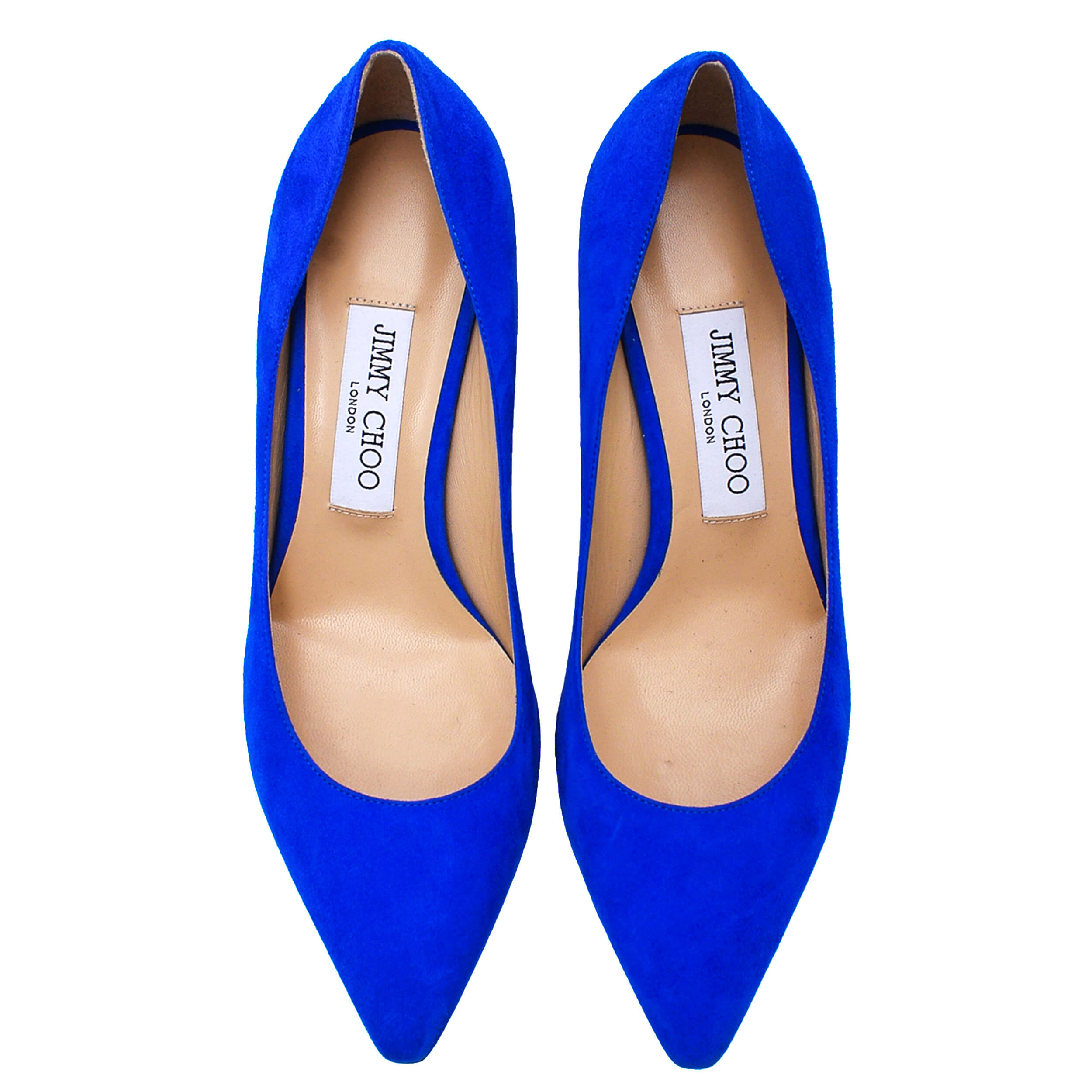 Jimmy Choo - Cobalt Blue Suede Romy Pumps / 38